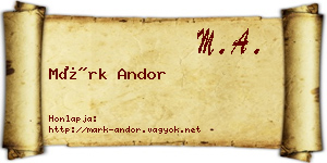 Márk Andor névjegykártya