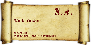 Márk Andor névjegykártya